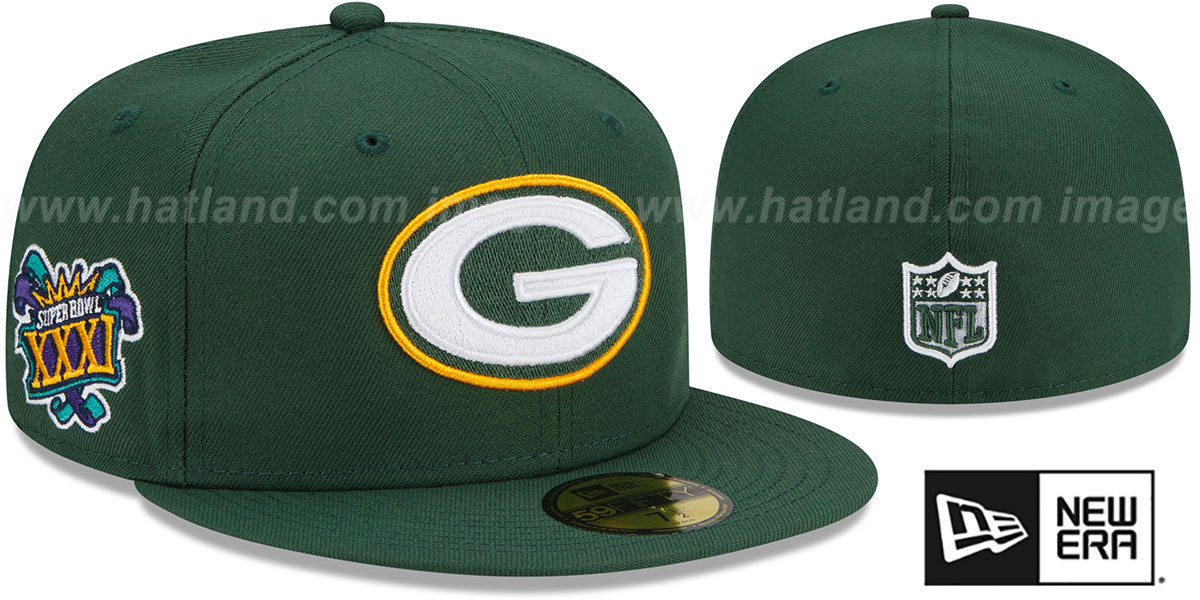 Packers 'SUPER BOWL XXXI SIDE-PATCH' Green Fitted Hat by New Era