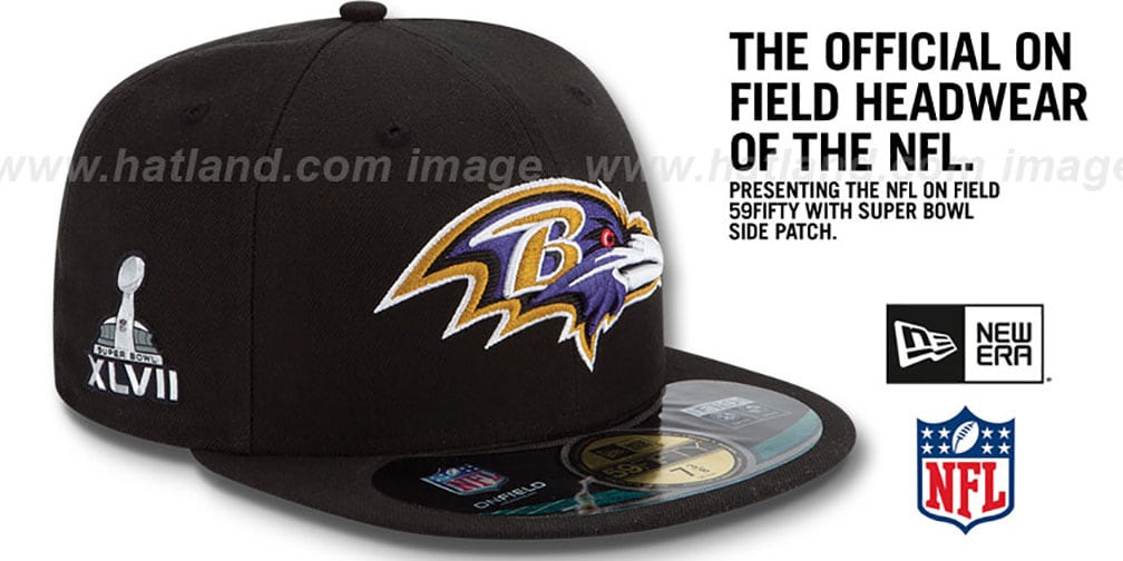 Ravens 'NFL SUPER BOWL XLVII ONFIELD' Black Fitted Hat by New Era