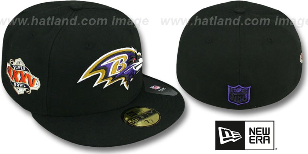 Ravens 'SUPER BOWL XXXV' Black Fitted Hat by New Era