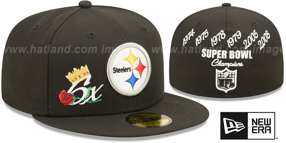 Steelers 'CROWN CHAMPS' Black Fitted Hat by New Era