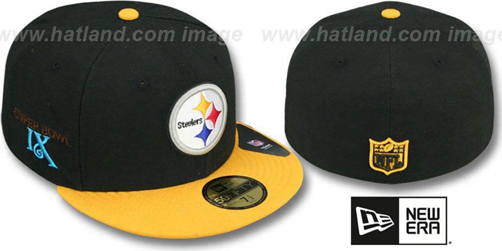 Steelers 'SUPER BOWL IX' Black-Gold Fitted Hat by New Era