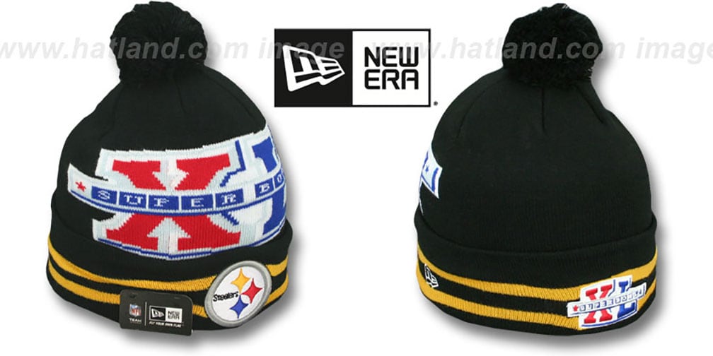 Steelers 'SUPER BOWL XL' Black Knit Beanie Hat by New Era