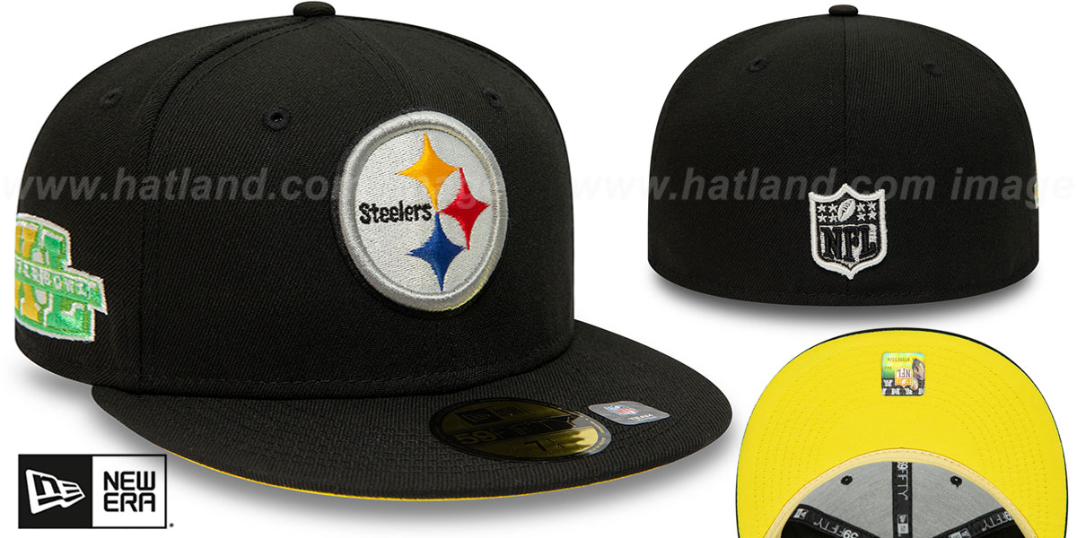 Steelers SUPER BOWL XL 'CITRUS POP' Black-Yellow Fitted Hat by New Era