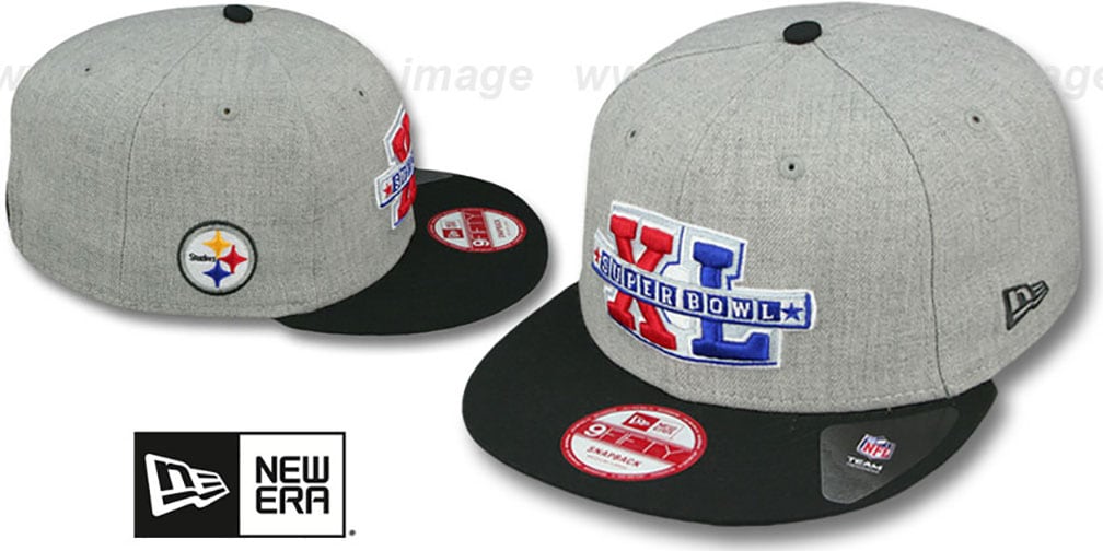 Steelers 'SUPER BOWL XL SNAPBACK' Grey-Black Hat by New Era