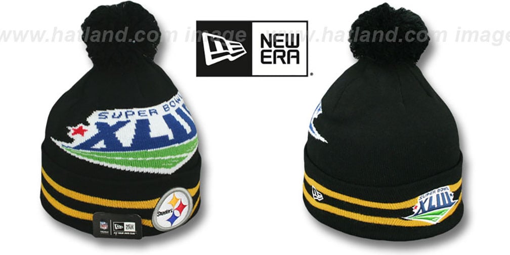 Steelers 'SUPER BOWL XLIII' Black Knit Beanie Hat by New Era