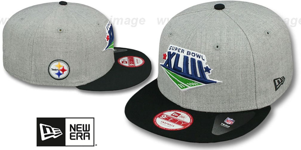 Steelers 'SUPER BOWL XLIII SNAPBACK' Grey-Black Hat by New Era