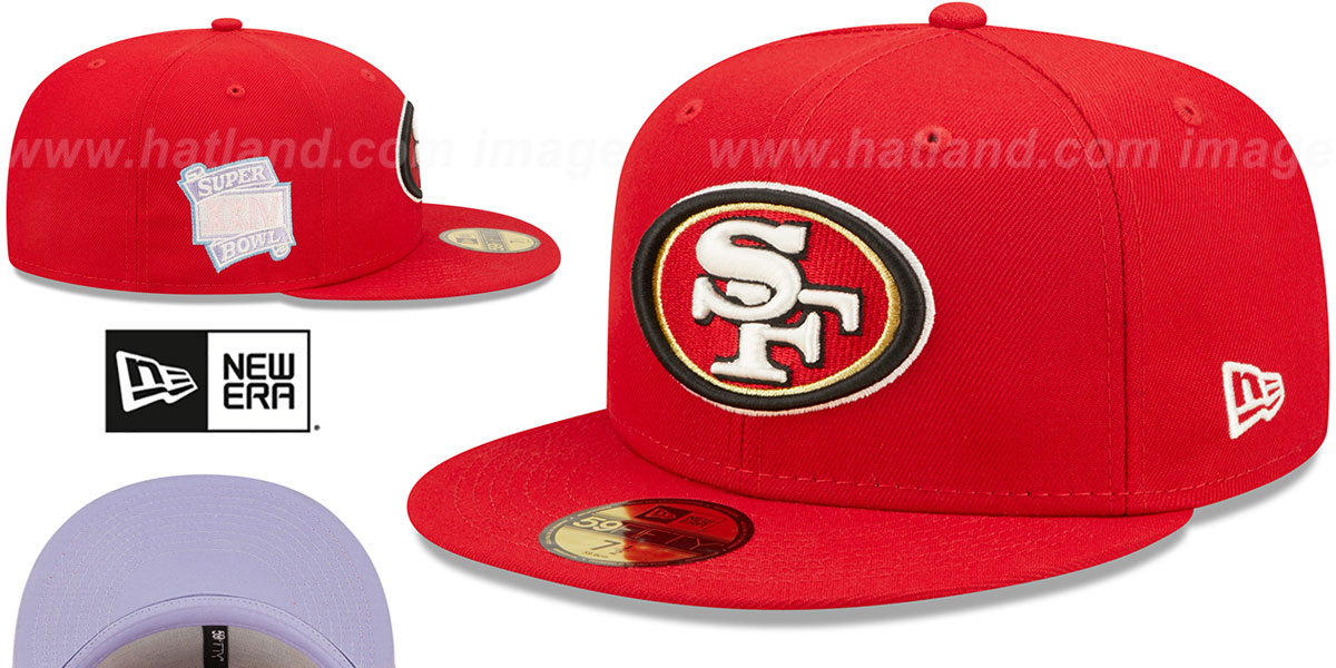 49ers SB XXIV 'POP-SWEAT' Red-Lavender Fitted Hat by New Era