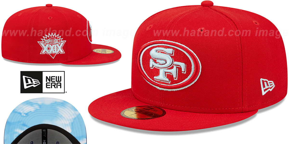 49ers SB XXIX 'CLOUD-UNDER' Red Fitted Hat by New Era