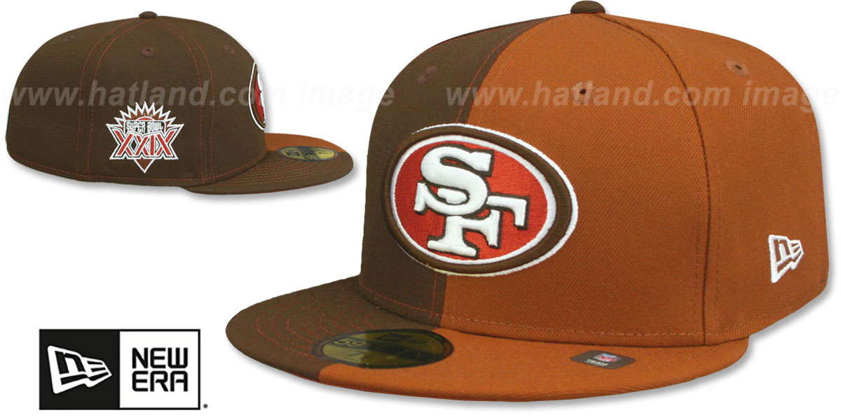 49ers SB XXIX 'SPLIT SIDE-PATCH' Brown-Wheat Fitted Hat by New Era