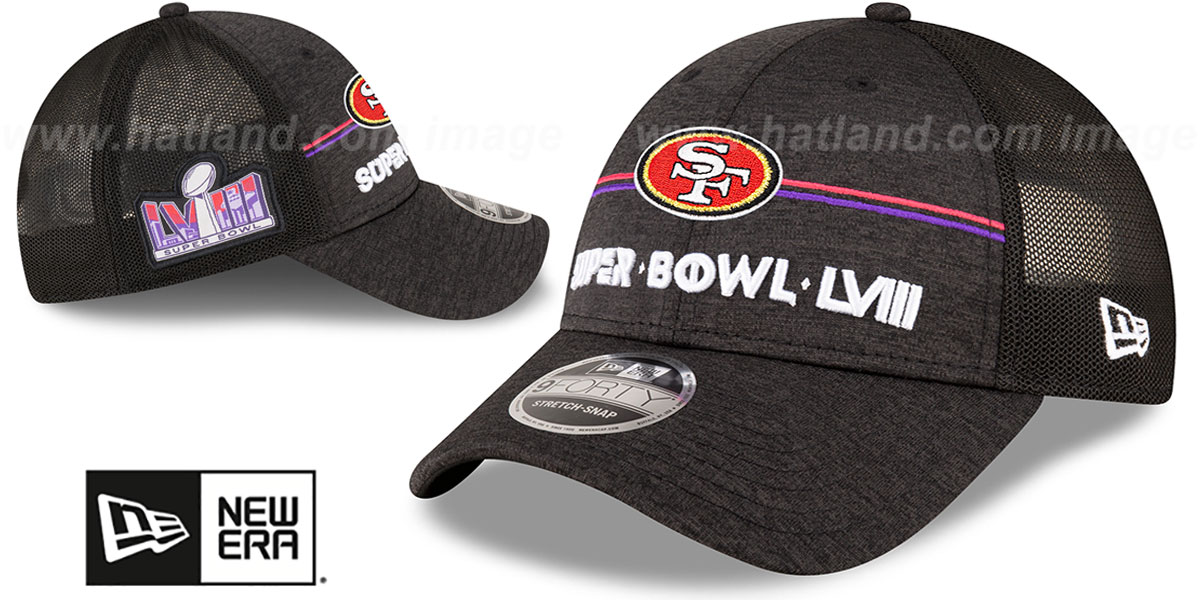 49ers 'SUPER BOWL LVIII 9FORTY TRUCKER' Adjustable Hat Hat by New Era