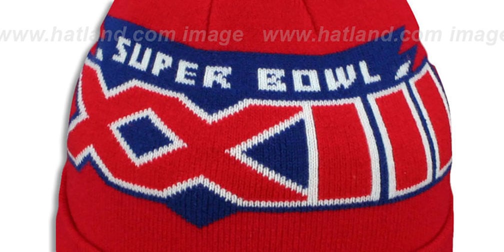 49ers 'SUPER BOWL XXIII' Red Knit Beanie Hat by New Era