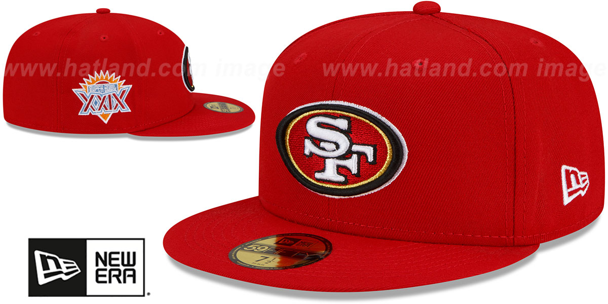 49ers 'SUPER BOWL XXIX SIDE-PATCH' Red Fitted Hat by New Era