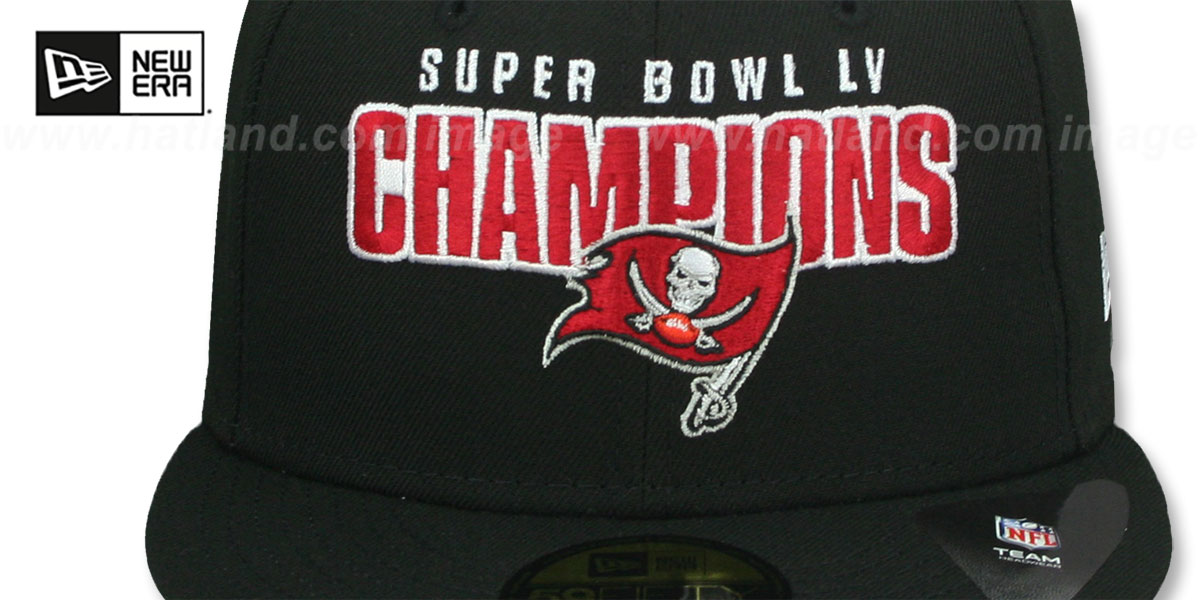 Buccaneers 'SUPER BOWL LV CHAMPIONS' Black Fitted Hat by New Era