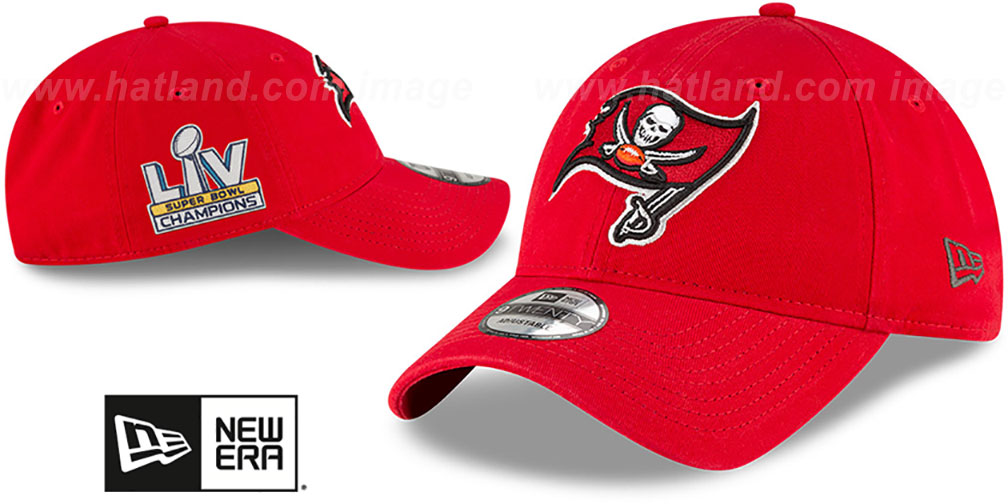 Buccaneers 'SUPER BOWL LV CHAMPS' STRAPBACK Red Hat by New Era