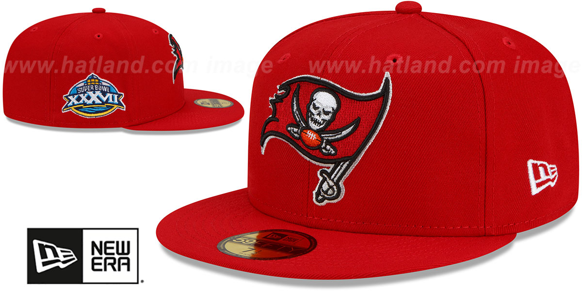 Buccaneers 'SUPER BOWL XXXVII SIDE-PATCH' Red Fitted Hat by New Era