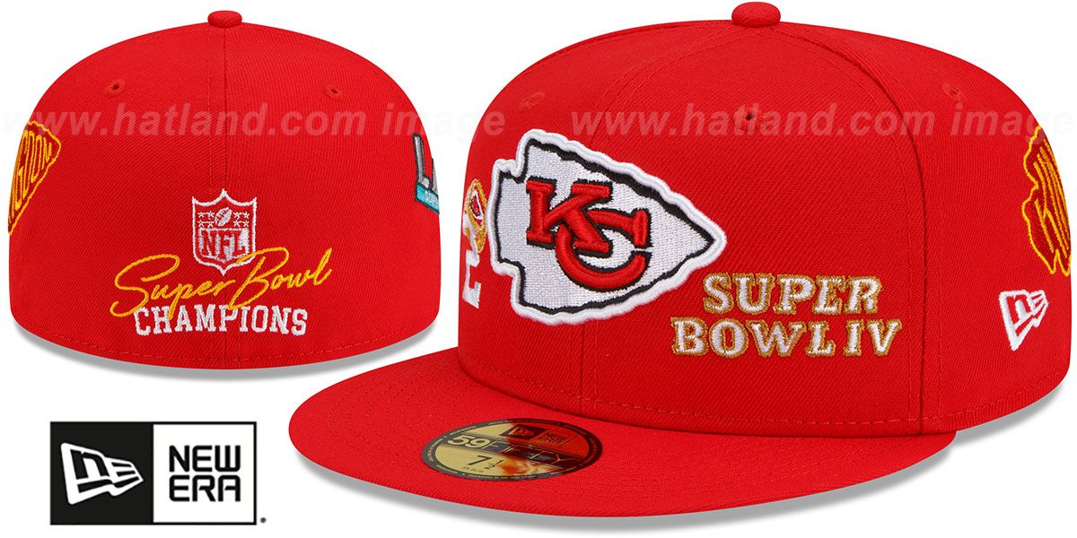 Chiefs 'RINGS-N-CHAMPIONS' Red Fitted Hat by New Era