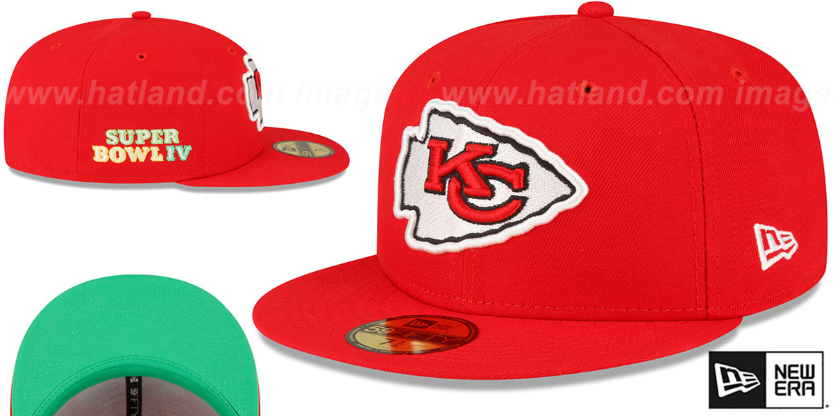Chiefs SUPER BOWL IV 'CITRUS POP' Red-Green Fitted Hat by New Era