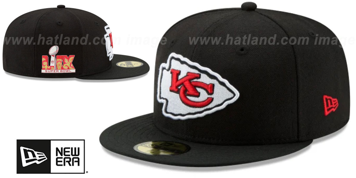 Chiefs 'SUPER BOWL LIX' Black Fitted Hat by New Era