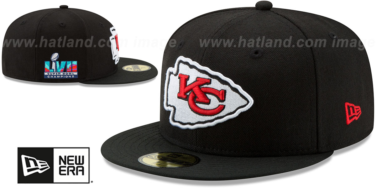 Chiefs 'SUPER BOWL LVII CHAMPIONS' Black Fitted Hat by New Era