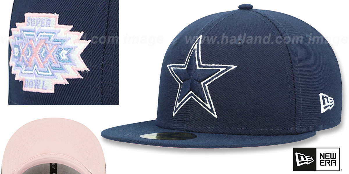 Cowboys SB XXX 'POP-SWEAT' Navy-Pink Fitted Hat by New Era