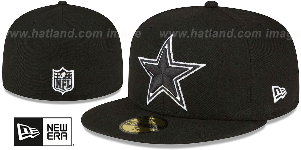 Cowboys 'SB XXVII SIDE-PATCH' Black-White Fitted Hat by New Era