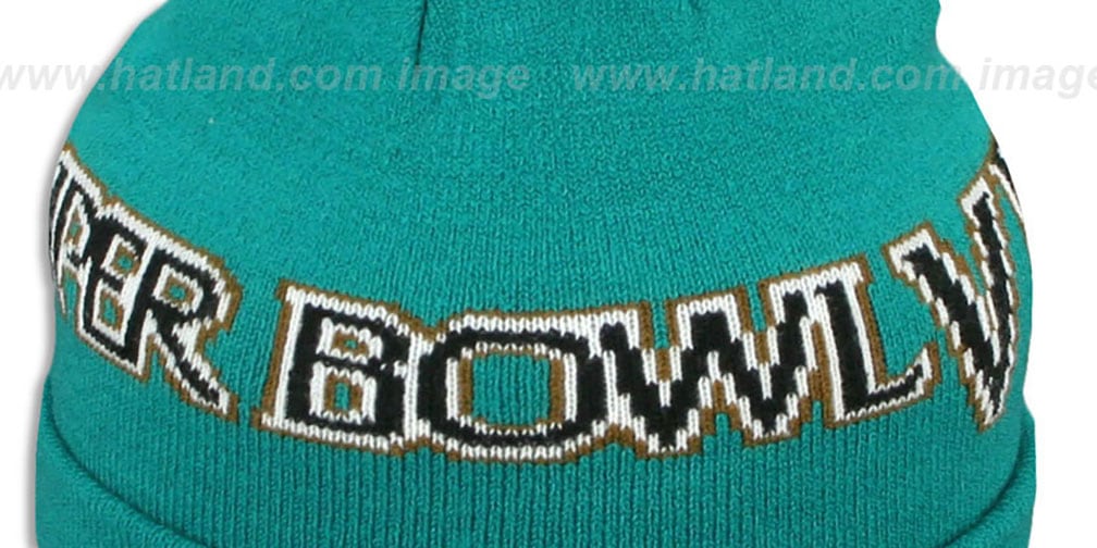 Dolphins 'SUPER BOWL VIII' Aqua Knit Beanie Hat by New Era