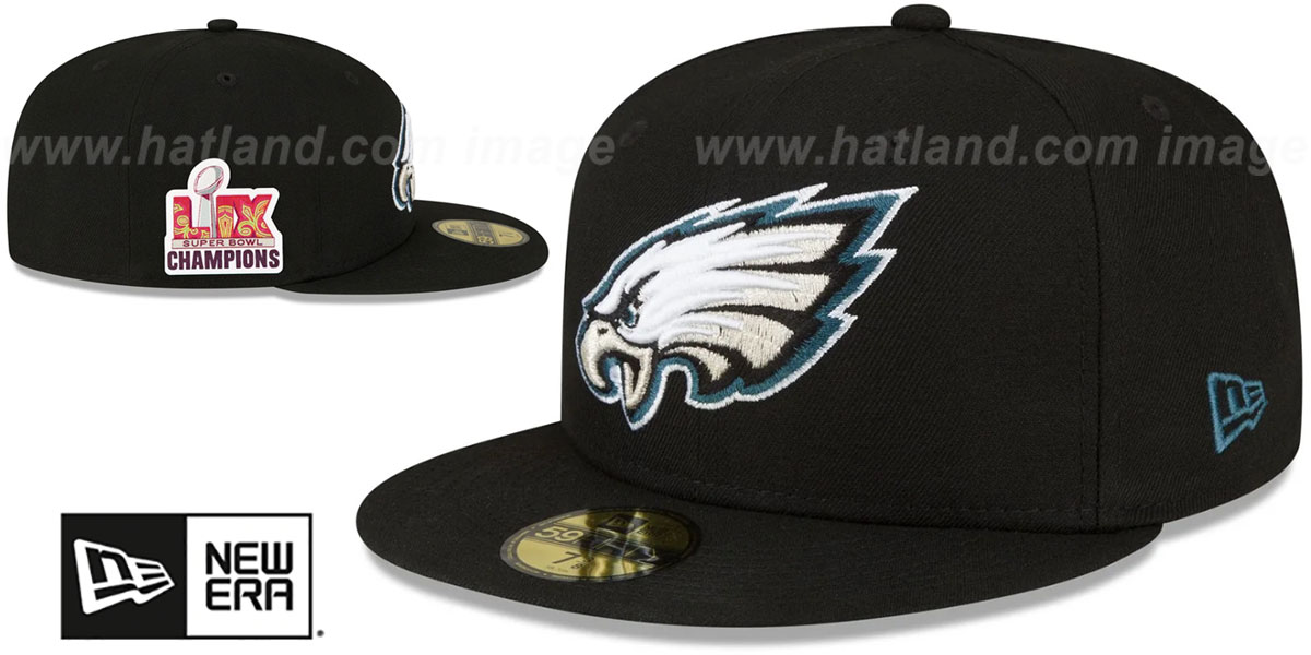 Eagles 'SUPER BOWL LIX CHAMPIONS' Black Fitted Hat by New Era