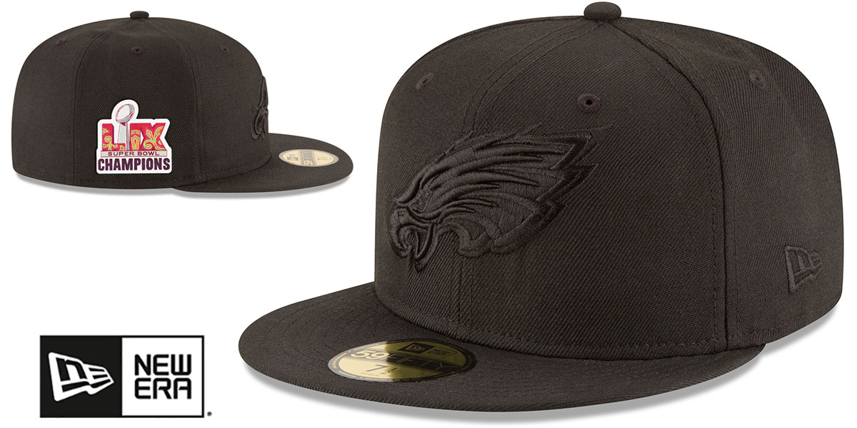 Eagles 'SUPER BOWL LIX CHAMPIONS BLACKOUT' Fitted Hat by New Era