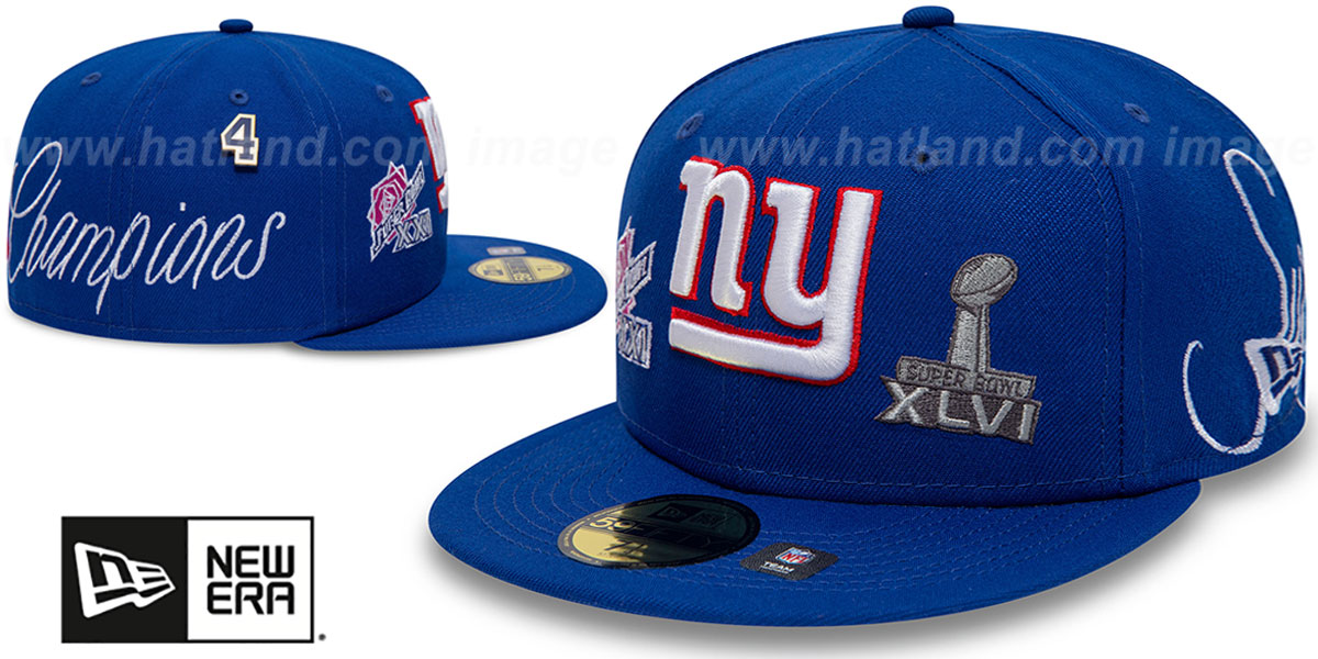 Giants 'HISTORIC CHAMPIONS' Royal Fitted Hat by New Era