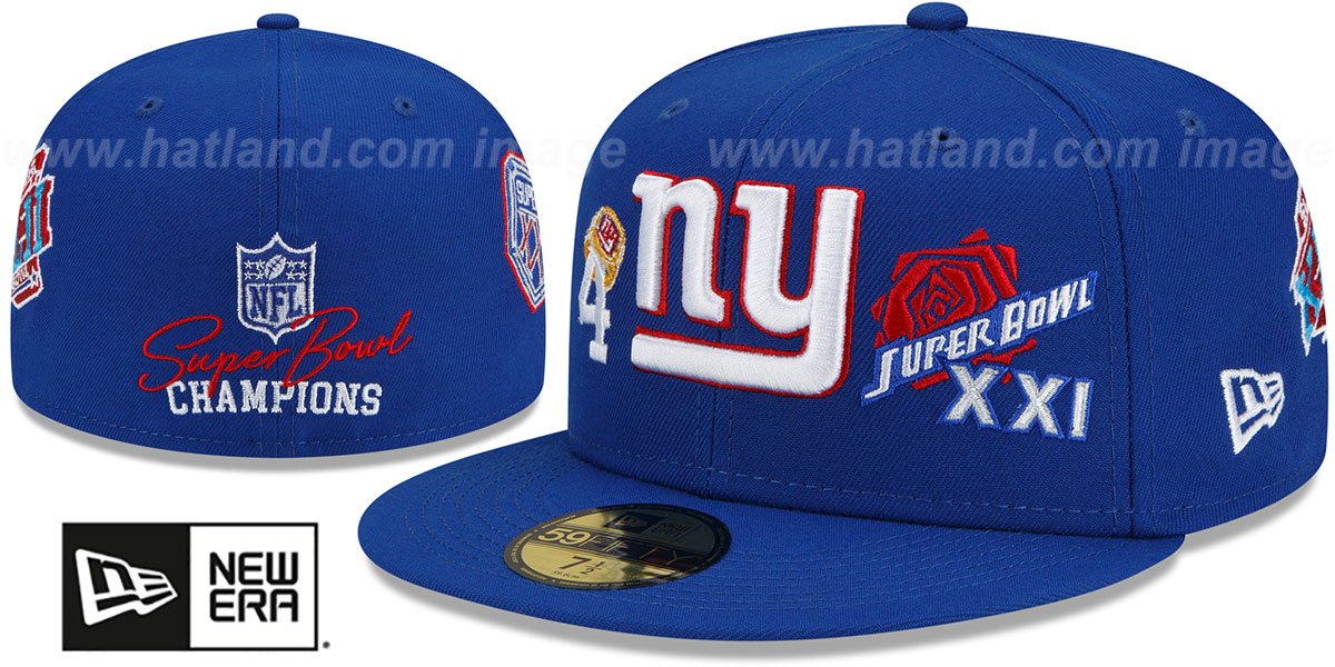 Giants 'RINGS-N-CHAMPIONS' Royal Fitted Hat by New Era