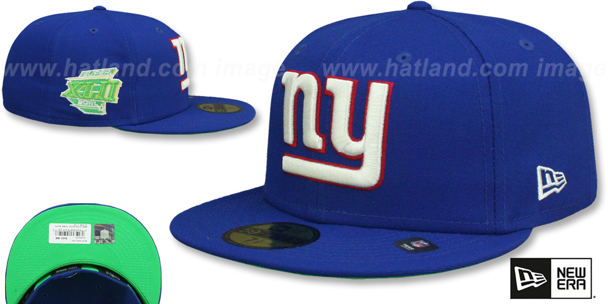 Giants SUPER BOWL XLII 'CITRUS POP' Royal-Green Fitted Hat by New Era