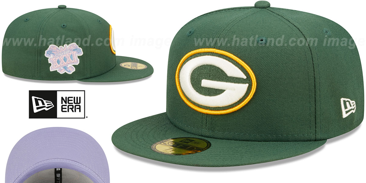 Packers SB XXXI 'POP-SWEAT' Green-Lavender Fitted Hat by New Era