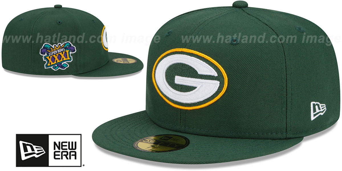 Packers 'SUPER BOWL XXXI SIDE-PATCH' Green Fitted Hat by New Era