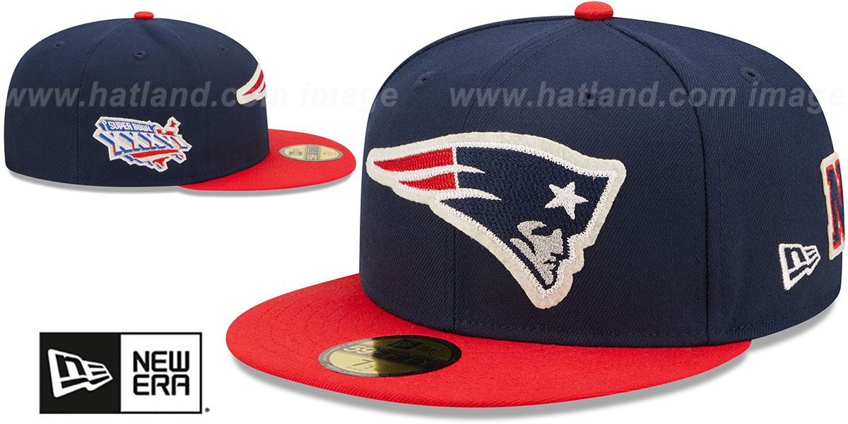 Patriots 'LETTERMAN SIDE-PATCH' Fitted Hat by New Era