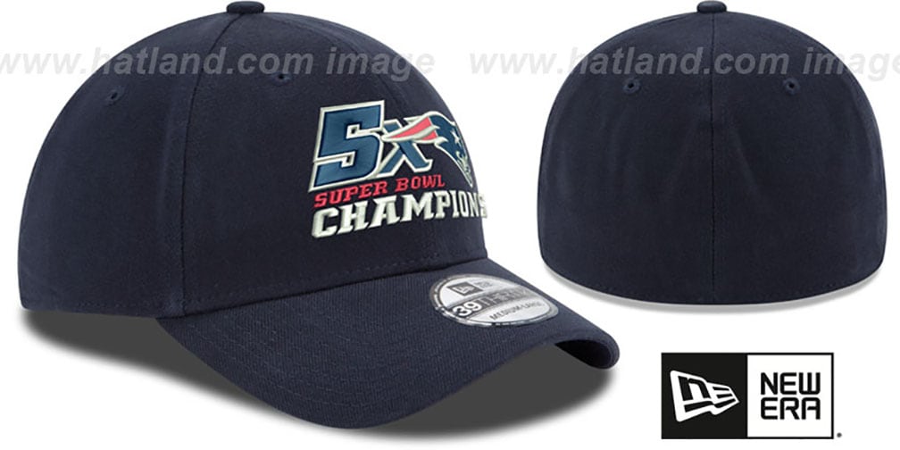 Patriots 'NFL 5X SUPER BOWL CHAMPS FLEX' Navy Hat by New Era
