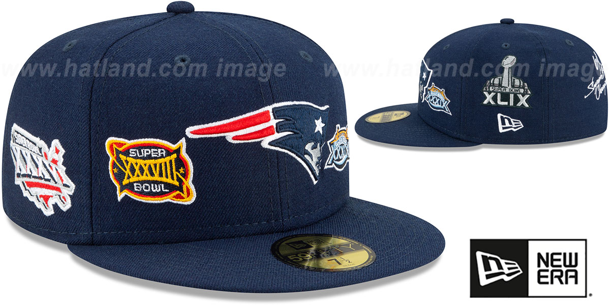 Patriots 'SUPER BOWL CHAMPS ELEMENTS' Navy Fitted Hat by New Era