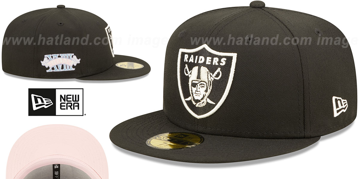 Raiders SB XVIII 'POP-SWEAT' Black-Pink Fitted Hat by New Era