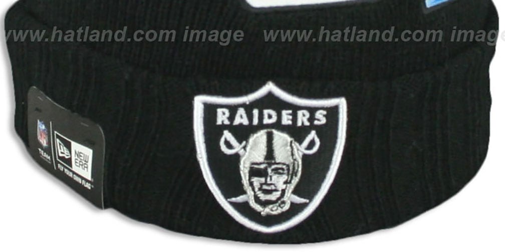 Raiders 'SUPER BOWL PATCHES' Black Knit Beanie Hat by New Era