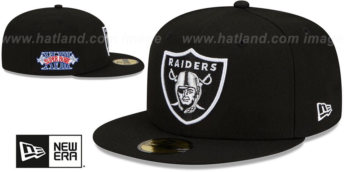 Raiders 'SUPER BOWL XVIII SIDE-PATCH' Black Fitted Hat by New Era