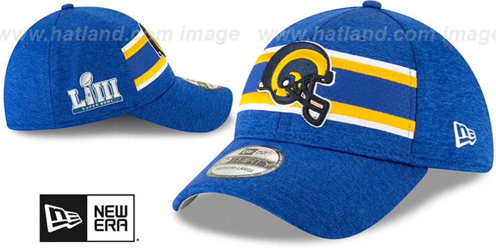 Rams 'NFL SUPER BOWL LIII ONFIELD FLEX' Royal Hat by New Era