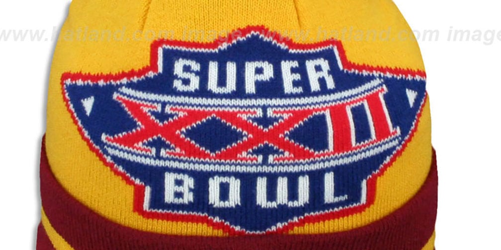 Redskins 'SUPER BOWL XXII' Gold Knit Beanie Hat by New Era