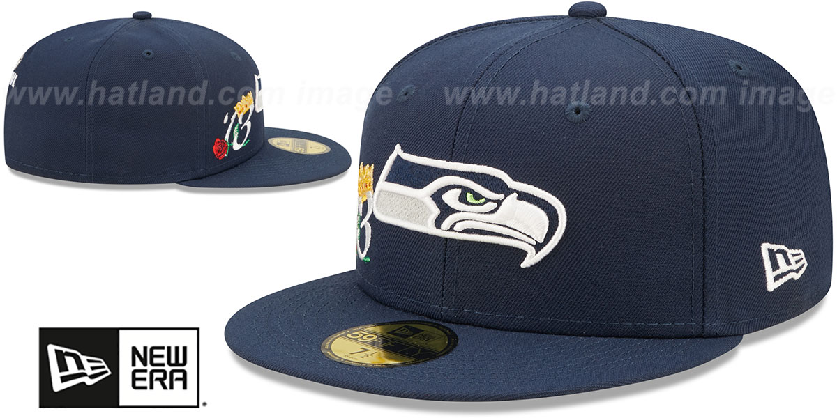 Seahawks 'CROWN CHAMPS' Navy Fitted Hat by New Era