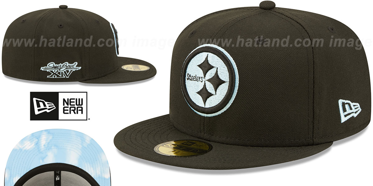 Steelers SB XIV 'CLOUD-UNDER' Black Fitted Hat by New Era