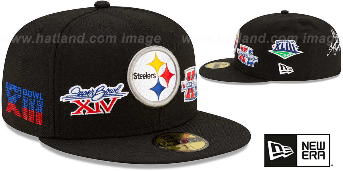 Steelers 'SUPER BOWL CHAMPS ELEMENTS' Black Fitted Hat by New Era