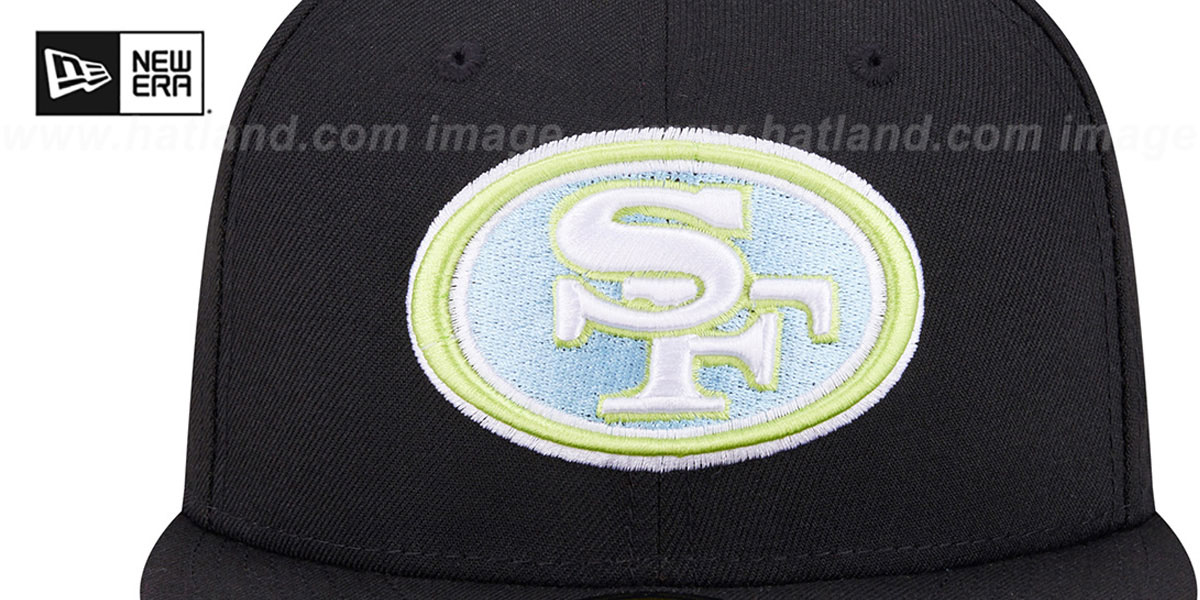 49ers 'COLOR PACK SIDE-PATCH' Black Fitted Hat by New Era