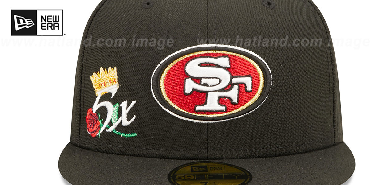 49ers 'CROWN CHAMPS' Black Fitted Hat by New Era