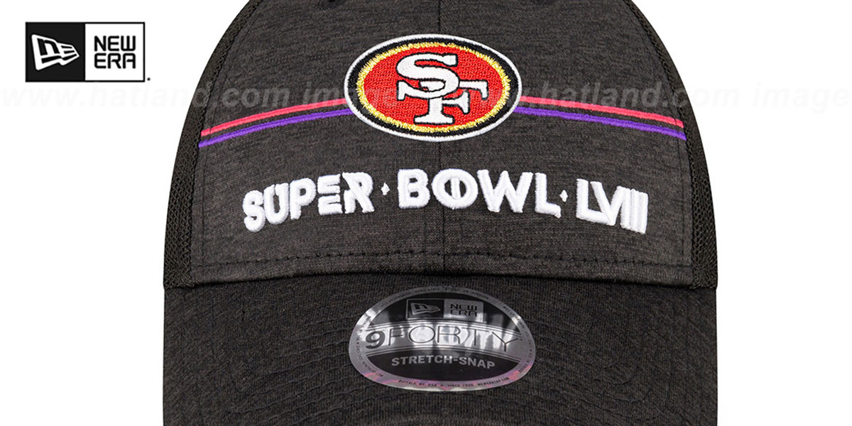 49ers 'SUPER BOWL LVIII 9FORTY TRUCKER' Adjustable Hat Hat by New Era