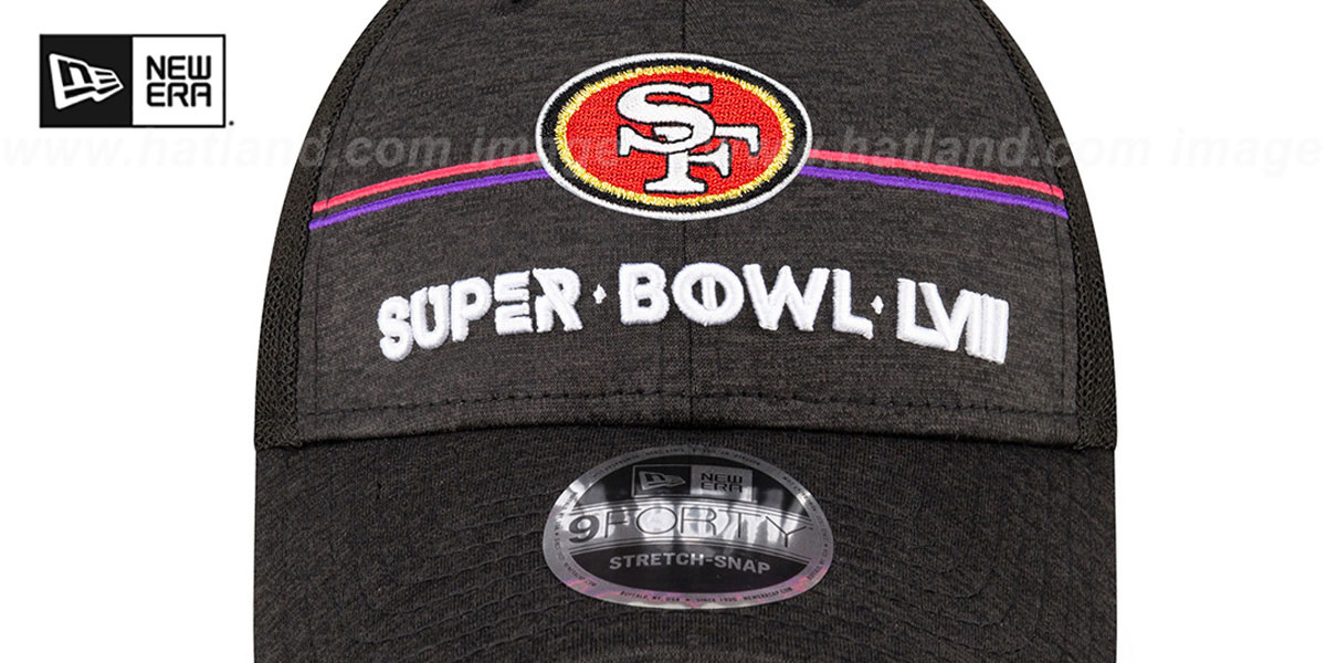 49ers 'SUPER BOWL LVIII 9FORTY TRUCKER' Adjustable Hat Hat by New Era