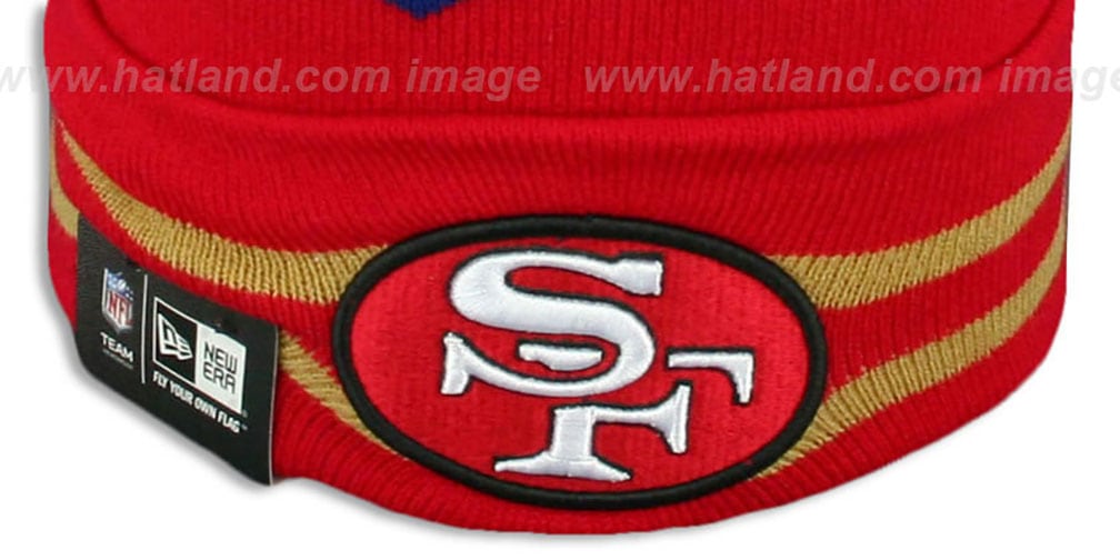 49ers 'SUPER BOWL XXIII' Red Knit Beanie Hat by New Era