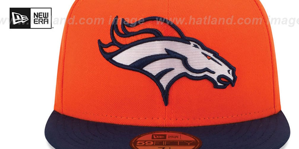 Broncos 'NFL 3X SUPER BOWL CHAMPS' Orange-Navy Fitted Hat by New Era